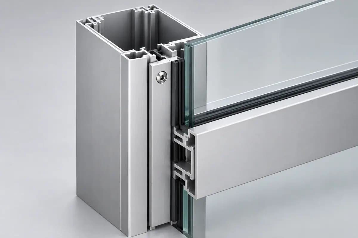 Aluminum Curtain Wall Framing — detail view of Iranian export product