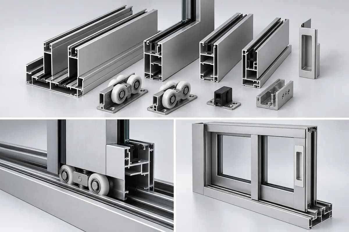 Aluminum Sliding Door & Window Systems — detail view of Iranian export product