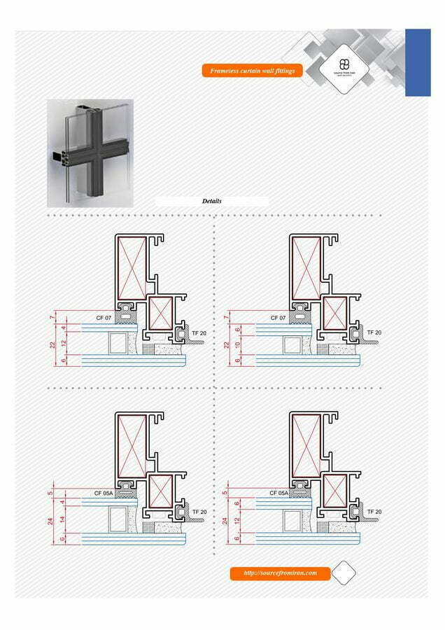 Curtain Wall Frameless half cap iran aluminum manufacturer