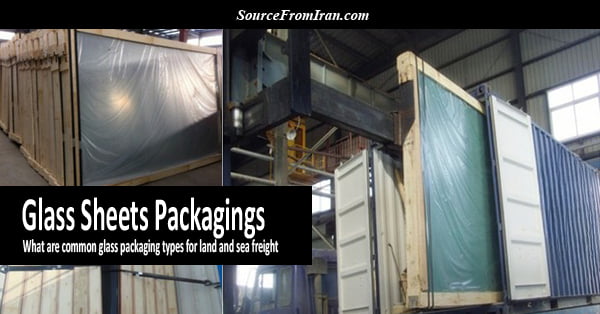 Wooden box packaging for glass products ship container load